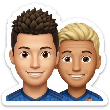 Prime noodle hair ronaldo and prime 2012 messi Smiling in one Photo and make it realistic  sticker