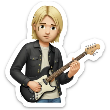 KURT COBIN/NIRVANA NO SHOW DE ROCK COM A GUITARRA ELETRICA sticker