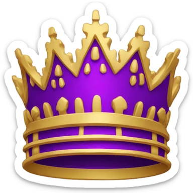 golden crown with purple inside sticker