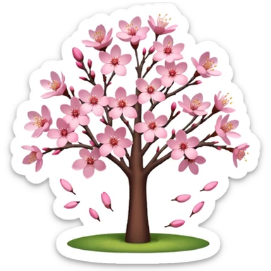 pink cherry blossom tree sticker