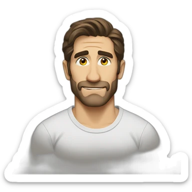 jake gyllenhaal cartoon wearing tee sticker