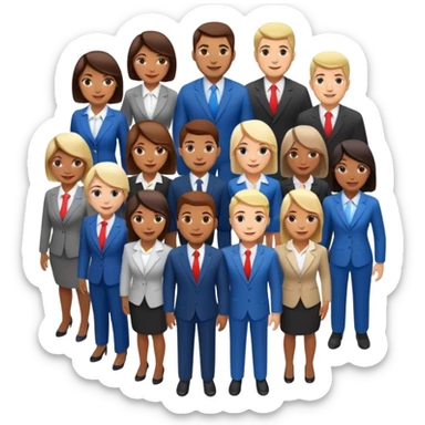 isometric people dressed as realtors sticker