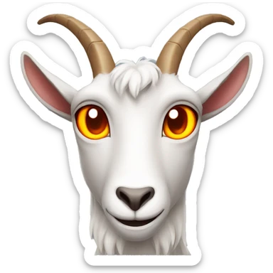 goat with fire eyes sticker