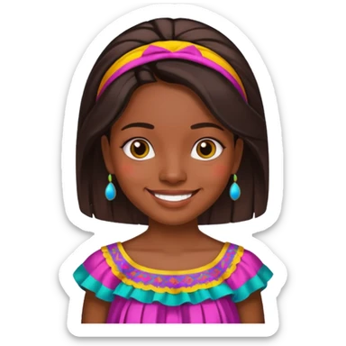 Mexican girl with silk press sticker