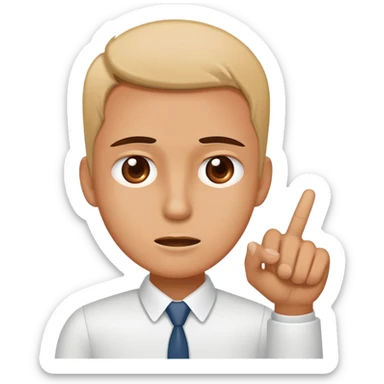 A person pointing at a painful spot or problem area, business pain point concept sticker