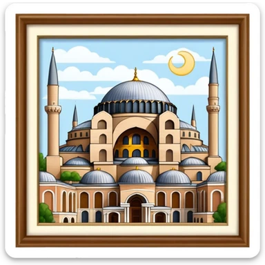 Cinematic Realistic Hagia Sophia Landmark Emoji, depicted with the majestic historic architecture rendered with intricate detail and dramatic, timeless lighting. sticker