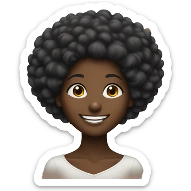 happy black girl with an afro sticker