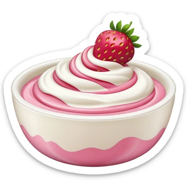 Strawberry yoghurt in 3d sticker