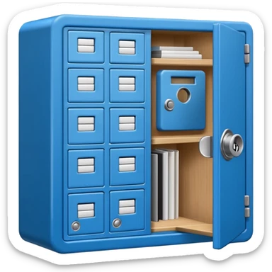 rectangle locker wooden keypad with a blue small screen sticker