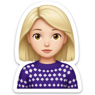 Knitted girl sticker