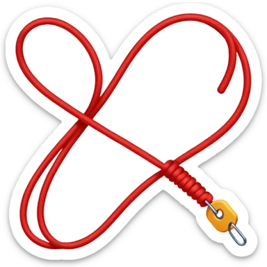 Create a long thin straight red string  sticker