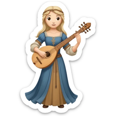 medieval bard woman sticker