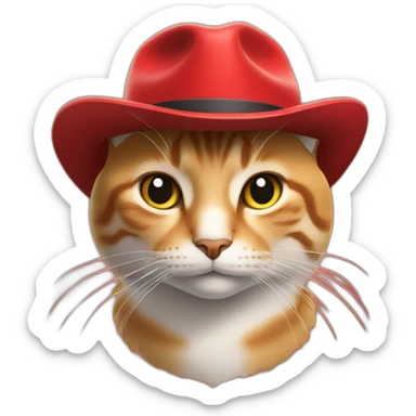Un chat avec un chapeau rouge sur la tête  sticker