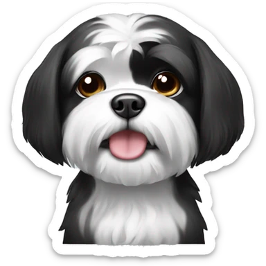 Black and white shi tzu dog sticker