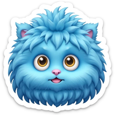 A cute fluffy monster with big sparkling eyes sticker