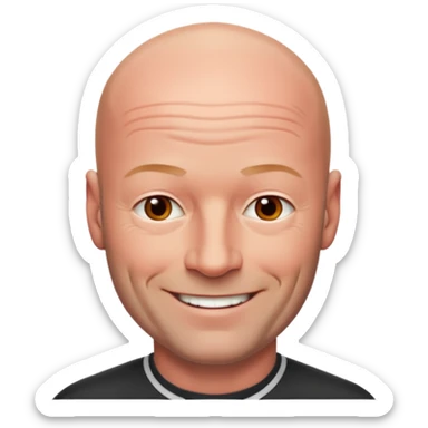 Alan Shearer bald looking older and a bit reder sticker