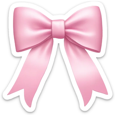 light pink bow on light pink bow sticker