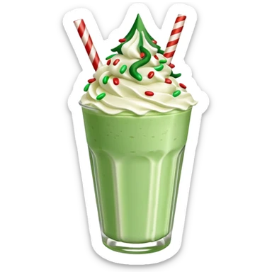 Make a Christmas tree milkshake sticker