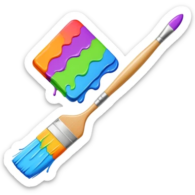 brush making a colorful line sticker