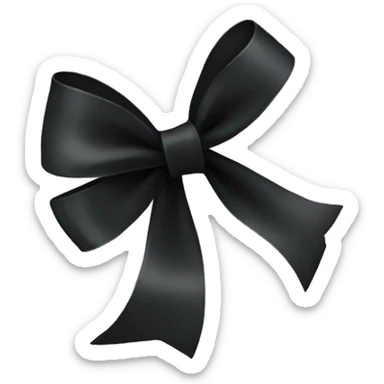 Thin ribbon black color bow sticker