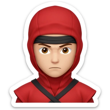 brown ninja red clothes sticker