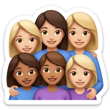 women embrace sticker