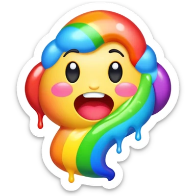 rainbow puke sticker