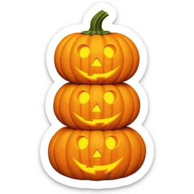 Pumpkin Stack – Three pumpkins stacked like a tower lantern sticker
