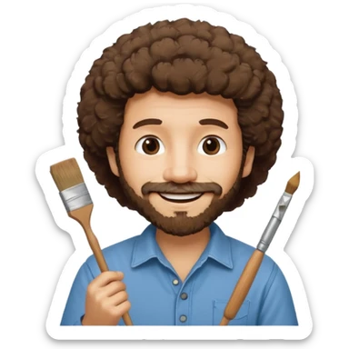 Bob ross qui peint sticker