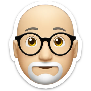 Bald, round glasses ,Japanese sticker