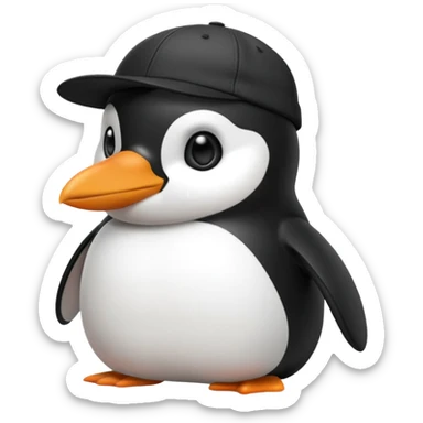 Un pingüino con gorra sticker