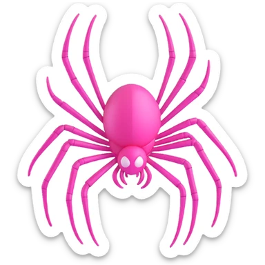 3D gothic spider with pink highlights, elegant and mysterious sticker