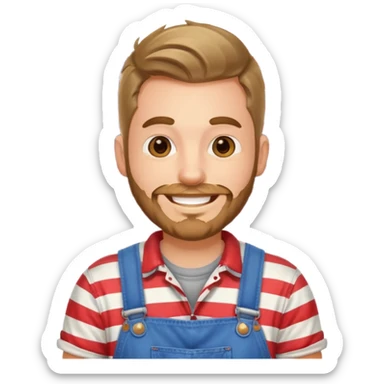 redneck guy with american flag overalls sticker
