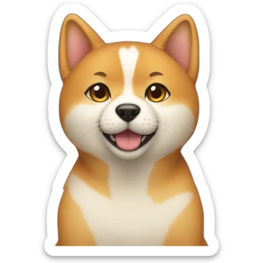 a cat with a shiba inu sticker
