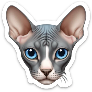 canadian sphynx with blue eyes sticker
