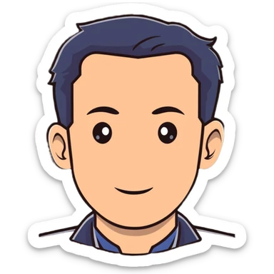 A successful-looking man named Alex Cansani with a professional appearance sticker