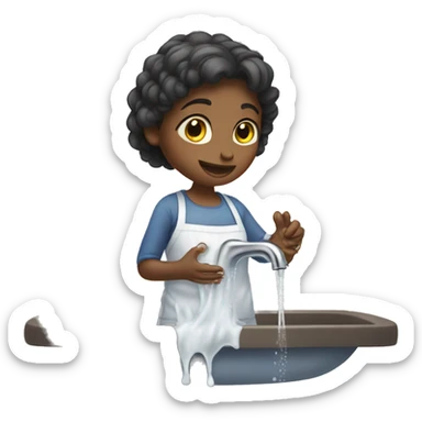 a girl washing her hands sticker