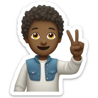 Duolingo holding up the peace sign sticker