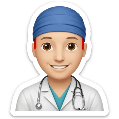 bald doctor with bandanna sticker