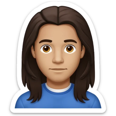 Lloyd Polite Jr with long dark brown hair sticker