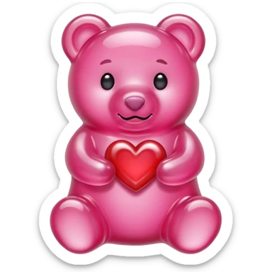 Gummy Beart Pink heart sticker