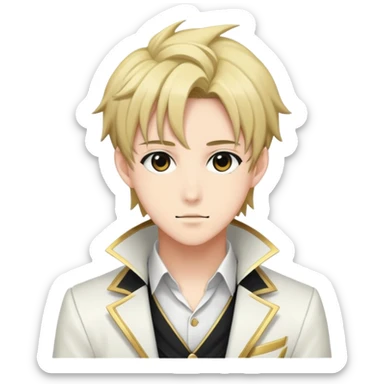 Fanloid Xydrick idol character with stylish anime appearance, musical theme sticker