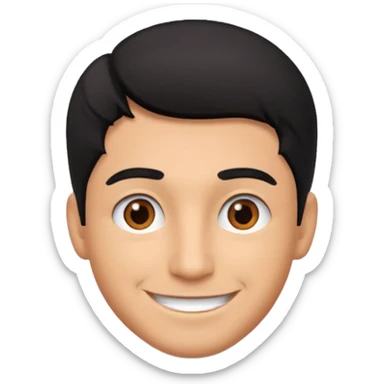 Diversión hombre moreno solo cabeza  sticker