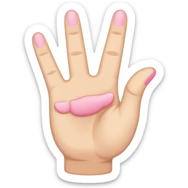 Flat vector hand emoji with pinky up only; no thumb visible or extended; other fingers bent. Not rock gesture, not shaka. Thick outline, transparent background. sticker