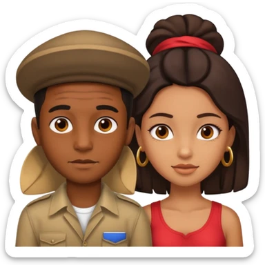 Black boy and Cuban girl sticker
