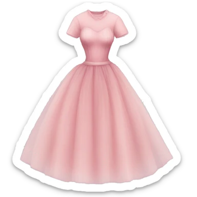 Elegant vintage pink tulle dress sticker