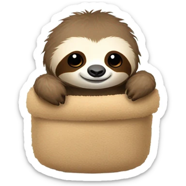 Baby sloth hugging a teddy bear sticker