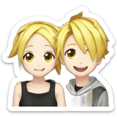 kagamine rin and kagamine len sticker