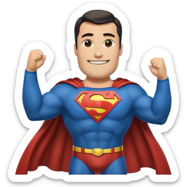 a moai emoji with a superman cape with the original face or the moai emoji with a super man saving people vibe like the superman there is some man waiting in the sky meme sticker