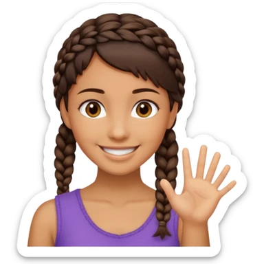 Mujer morena pelo corto con trenza diciendo ok sticker